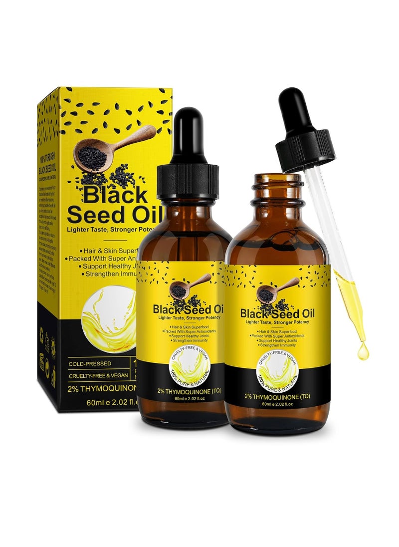 Frovetani - Organic Black Seed Oil, 100% Pure Cold Pressed Black Seed Oil for Hair Growth, Black Seed Oil for Healthy Joints, Face, Body, Lips, Shampoo & Condition& Skin, Hair Growth Oil (2pcs) - Image 1