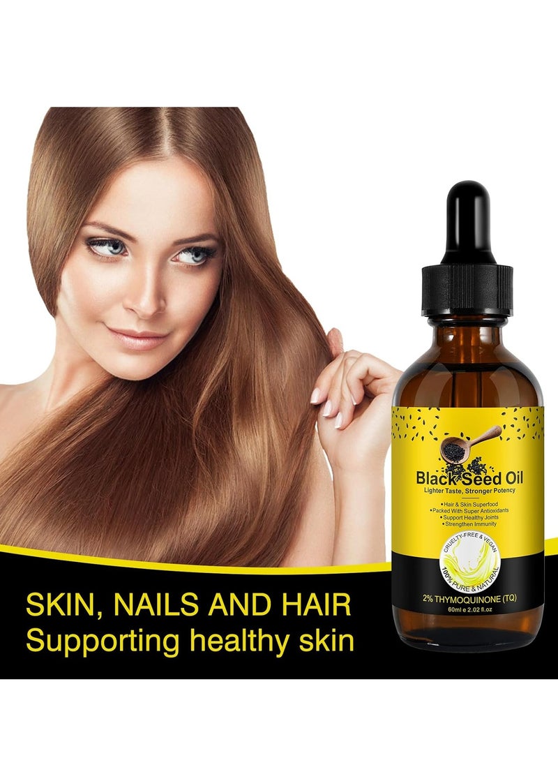 Frovetani - Organic Black Seed Oil, 100% Pure Cold Pressed Black Seed Oil for Hair Growth, Black Seed Oil for Healthy Joints, Face, Body, Lips, Shampoo & Condition& Skin, Hair Growth Oil (2pcs) - Image 1