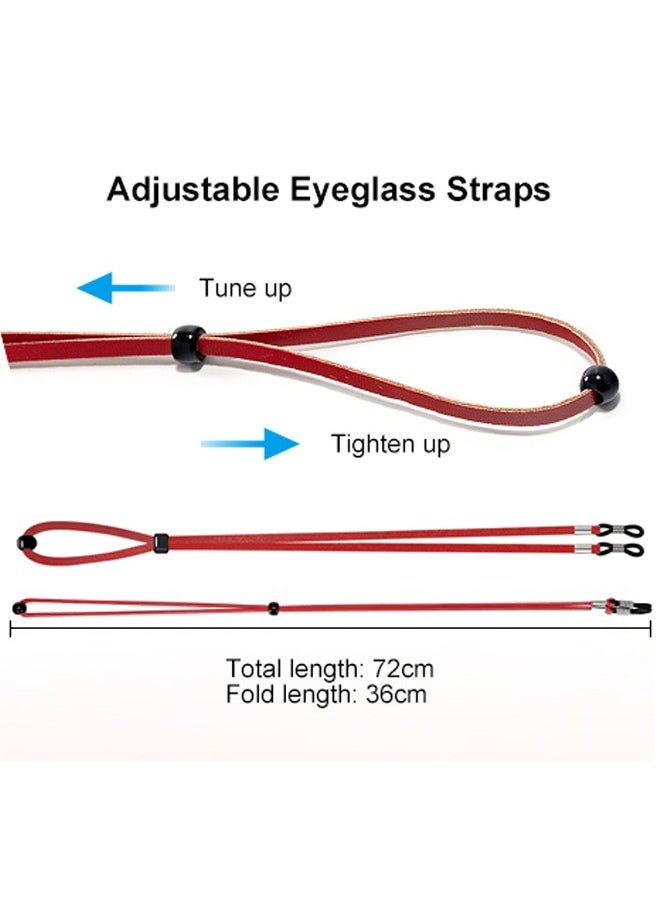 GUSGU Eyeglasses Holder Straps 8pcs PU Leather, Adjustable Eyewear Retainer, Non-slip Sports Sunglasses String Retainer.  - Image 3