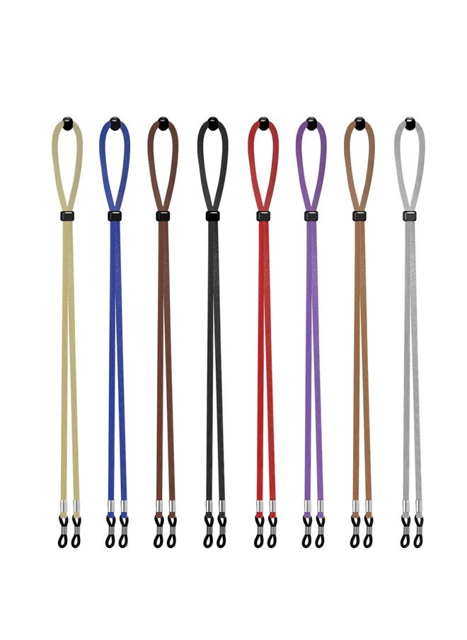 GUSGU Eyeglasses Holder Straps 8pcs PU Leather, Adjustable Eyewear Retainer, Non-slip Sports Sunglasses String Retainer.  - Image 1