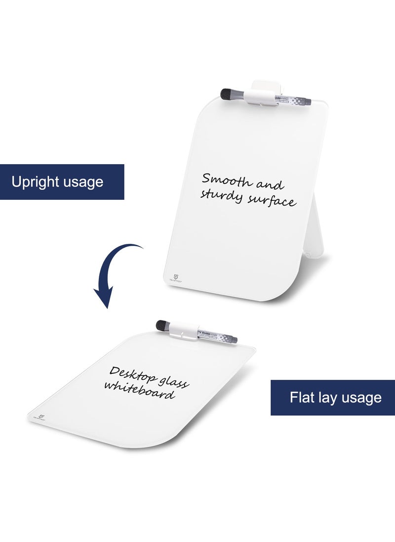 TSJ OFFICE TSJ OFFICE Small Desktop Whiteboard - 12 X 8 Inches Glass Dry Erase Board with Stand, Desk Board Buddy for Home, Office, School Supply  - Image 4