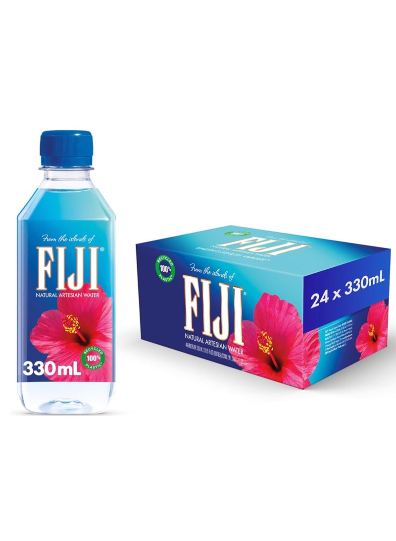 FIJI Natural Artesian Bottled Water 330mL (Pack of 24) - 100% Natural Electrolytes - Image 1