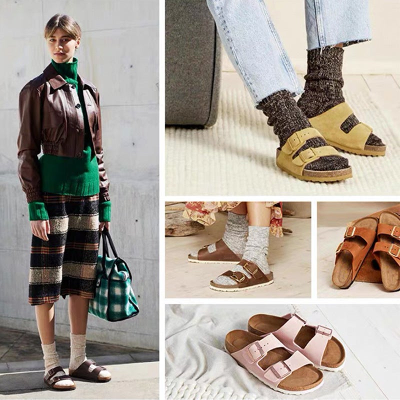 Full Cowhide~Birkenstock Shoes 2026 Spring/Summer New Retro Cork Flat Birkenstock Sandals for Men and Women - Image 5
