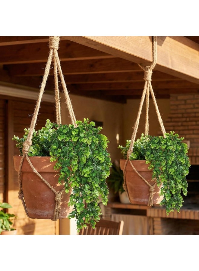 2 Pack Artificial Plants Artificial Hanging Plants Faux Eucalyptus Leaf Greenery Fake Hanging Eucalyptus Plant for Wall House Room Patio Indoor Outdoor Home Shelf Office Decor - Image 2