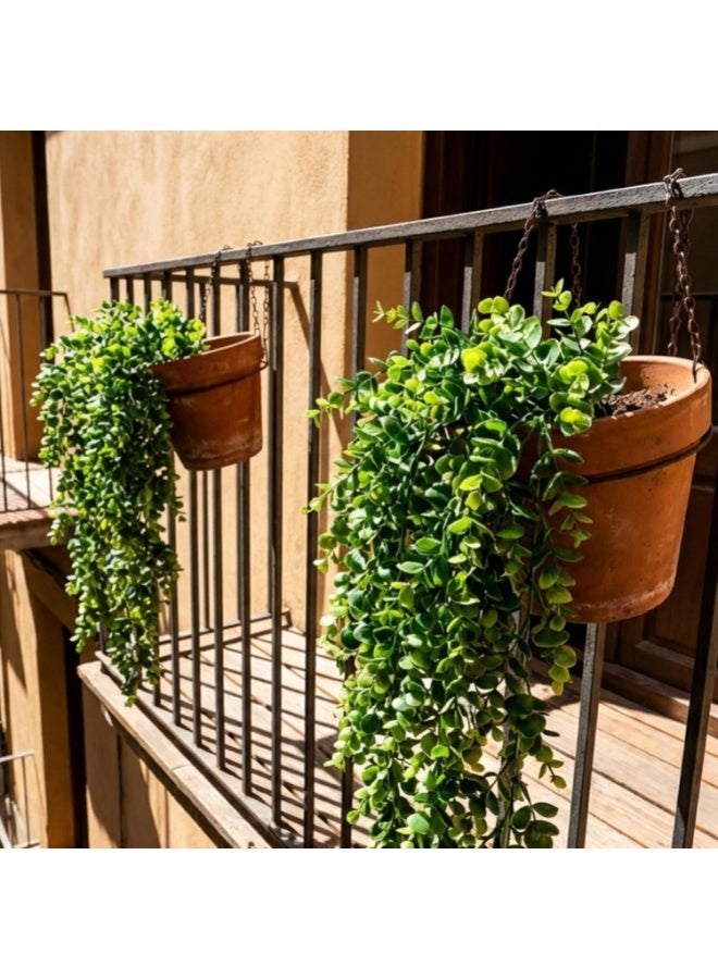 2 Pack Artificial Plants Artificial Hanging Plants Faux Eucalyptus Leaf Greenery Fake Hanging Eucalyptus Plant for Wall House Room Patio Indoor Outdoor Home Shelf Office Decor - Image 3