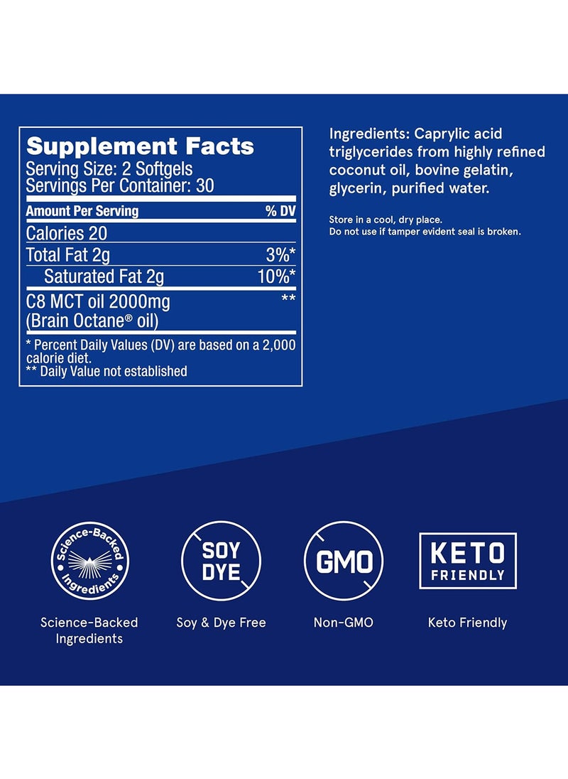 Bulletproof - Brain Octane Supports Cognitive And Gut Health 60 Softgels - Image 1