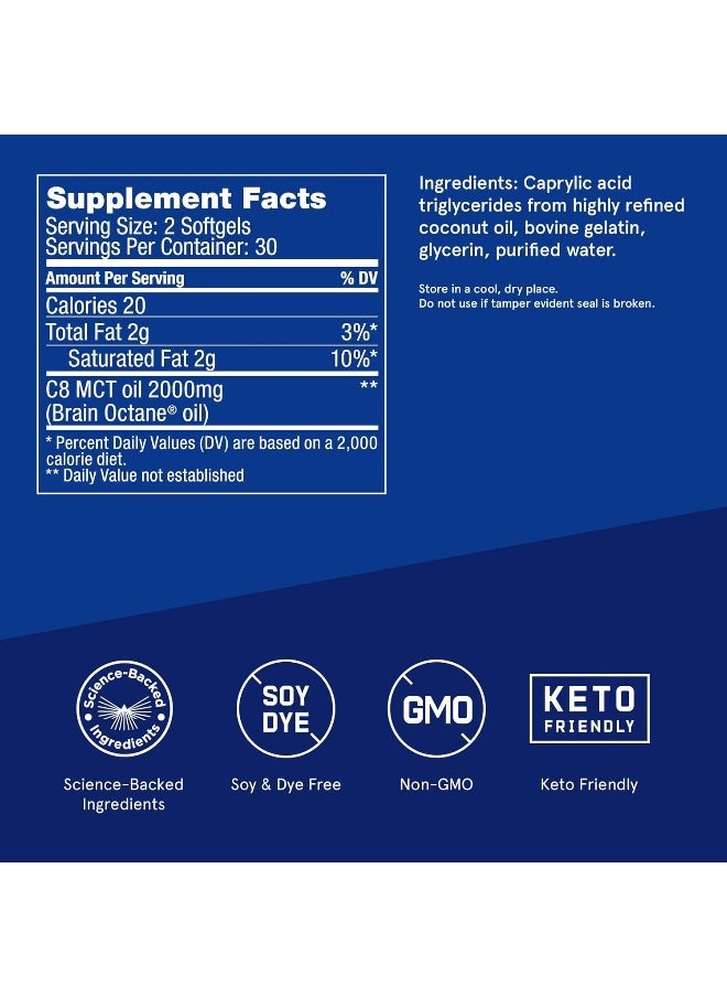 Bulletproof - Bulletproof Brain Octane, Supports Cognitive and Gut Health (60 Softgels) - Image 1