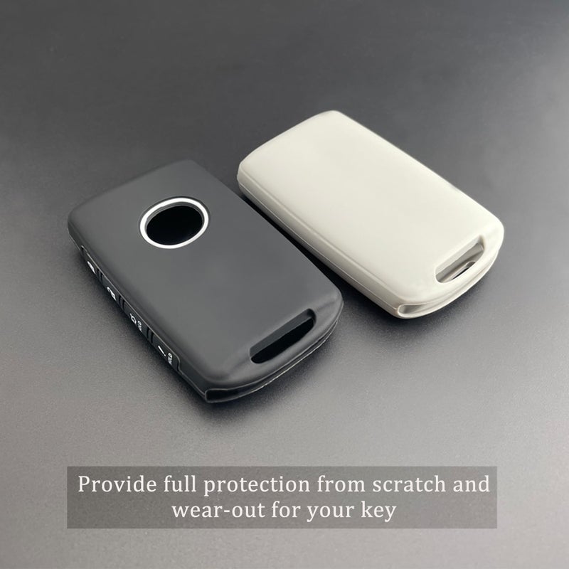 TANDRIVE Key Fob Cover Compatible with 2026 2025-2019 Mazda CX-5 CX-30 CX-50 CX70 CX90 3 6 CX-9 MX-5 Miata, Silicone, 4-Button, 2-Pack, Black and Grey - Image 4