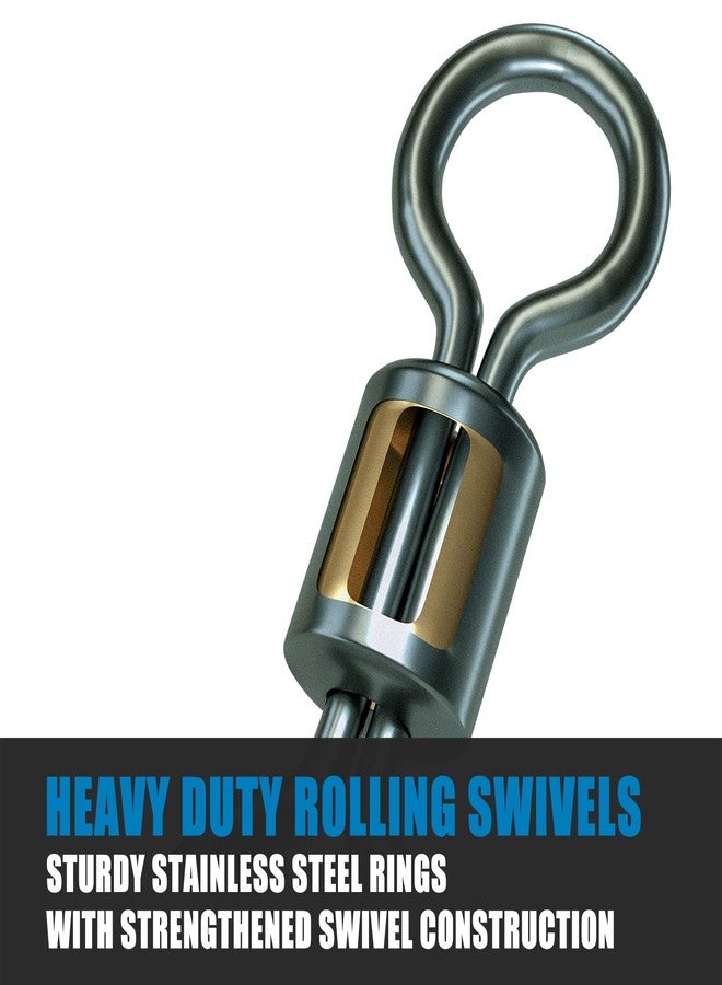 AGASTRIYA 40 Pieces Rolling Bearing Connector #5 for 32 Kg Barrel Fishing - Stainless Steel 0.13 Inch Dia. Resistant Swivels Tackle Accessories - Image 3