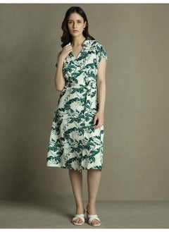 Dennis Lingo Green Dress for Women - Regular Fit, Poly Moss  - Image 5