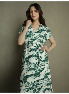 Dennis Lingo Green Dress for Women - Regular Fit, Poly Moss  - Image 2