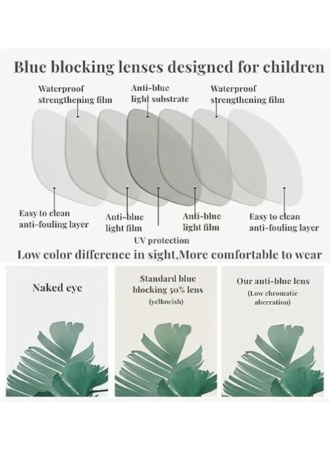 Anti-Blue Light Blocking Glasses Kids Anti Glare Eyestrain UV TV Phone Children Silicone Safety Eyewear for Boys and Girls Age 3-12 - Image 3