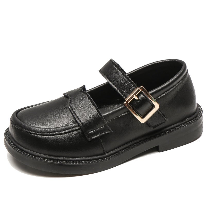 Girls' Leather Shoes Soft Sole Princess Shoes Genuine Leather 2025 British Style Performance Shoes Children'S Students Black Children'S Shoes - Image 3