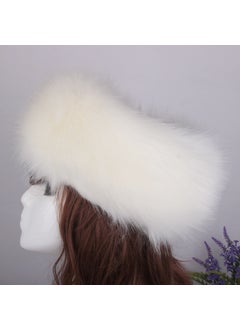 Generic Faux Fur Hat Band Fox-Style Headband White  - Image 1
