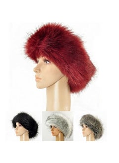 Generic Faux Fur Hat Band Fox-Style Headband White  - Image 4