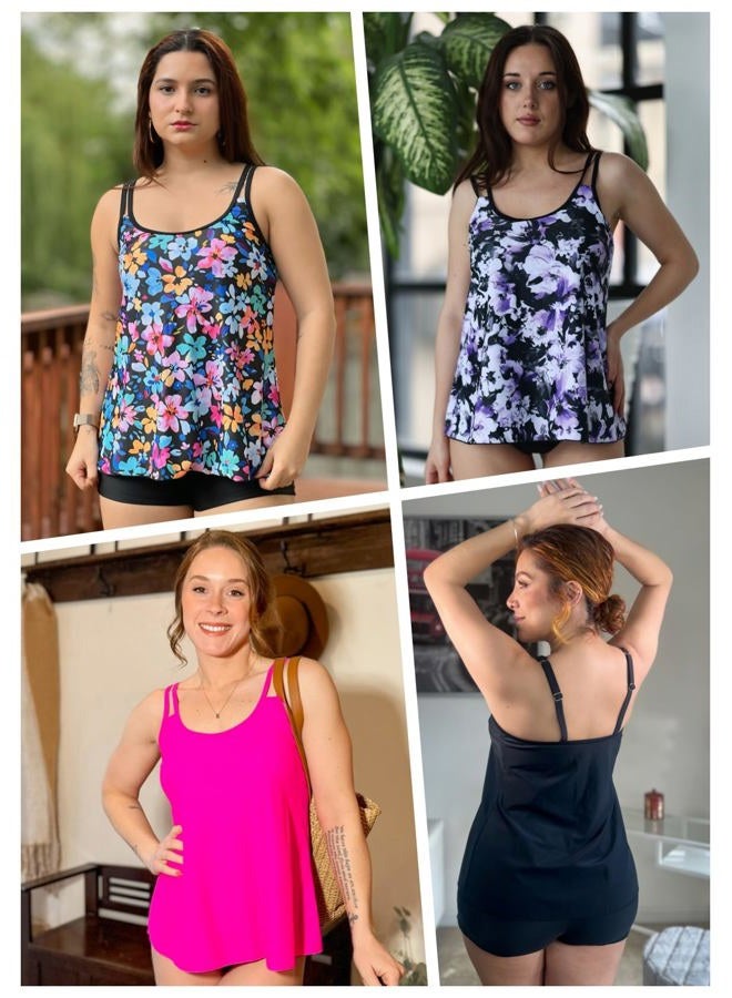 Talisea Womens Flowy Tankini Tops Only - Modest Bathing Suit Loose Fit Swimsuit Swim Tops No Bottom 2025 (Available in Plus), Star Whole Sky, XXL - Image 4