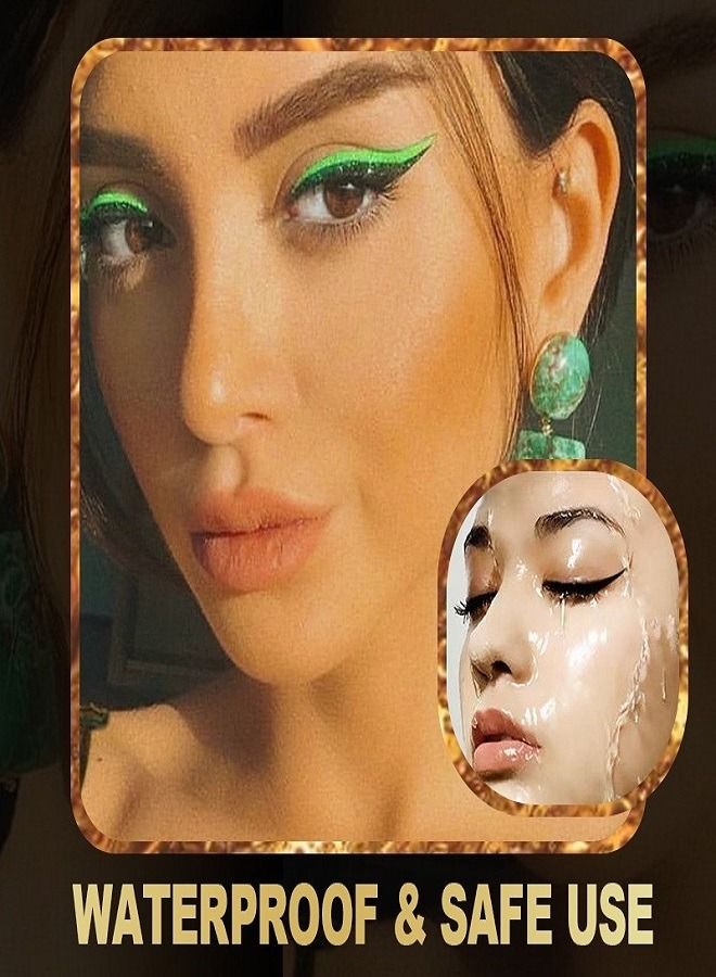 4 أزواج من ظلال العيون لصق مع بودرة اللمعان كحل - Image 2