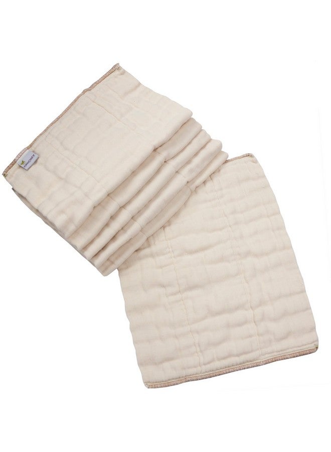 OsoCozy Organic Cotton Prefold Cloth Diapers Traditional Fit Small 4x8x4 Layering (6pk) - Super-Soft, Thick, Absorbent and Durable. Unbleached Natural Color, Fits 7-15 lbs. - Image 1