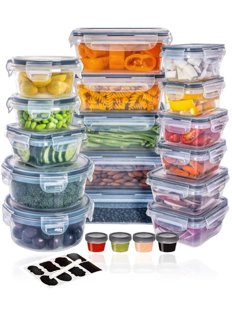 TYCOM 20 PACK Food storage Containers with Lids, Plastic Leak-Proof BPA-Free Containers for Kitchen Organization, Meal Prep, Lunch Containers (Includes Labels & Pen) - Image 1