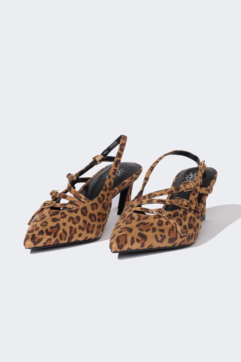 DeFacto Multicolour Woman Woman Faux Leather Heeled Sandals Casual - Image 1