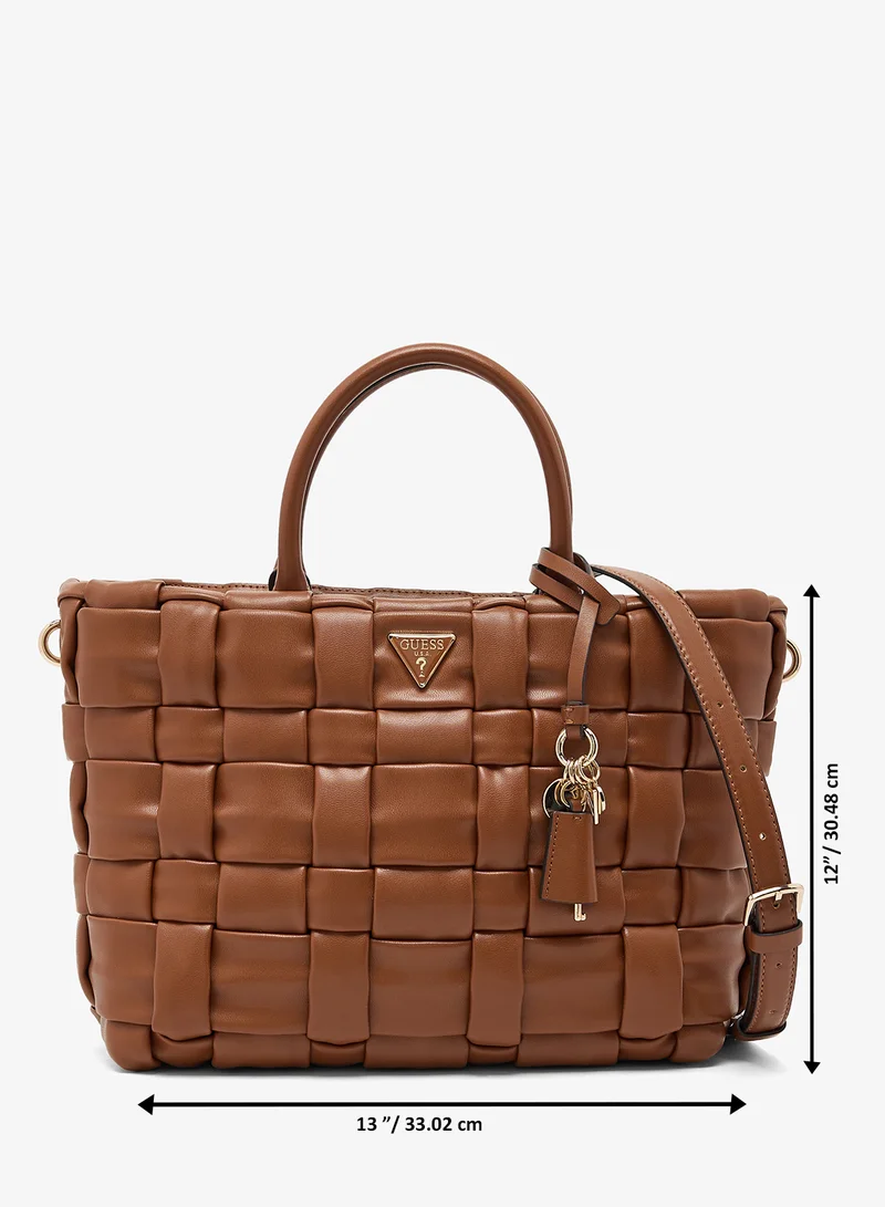 Guess Cognac Marion Satchel Bag for Women | Best Price UAE
