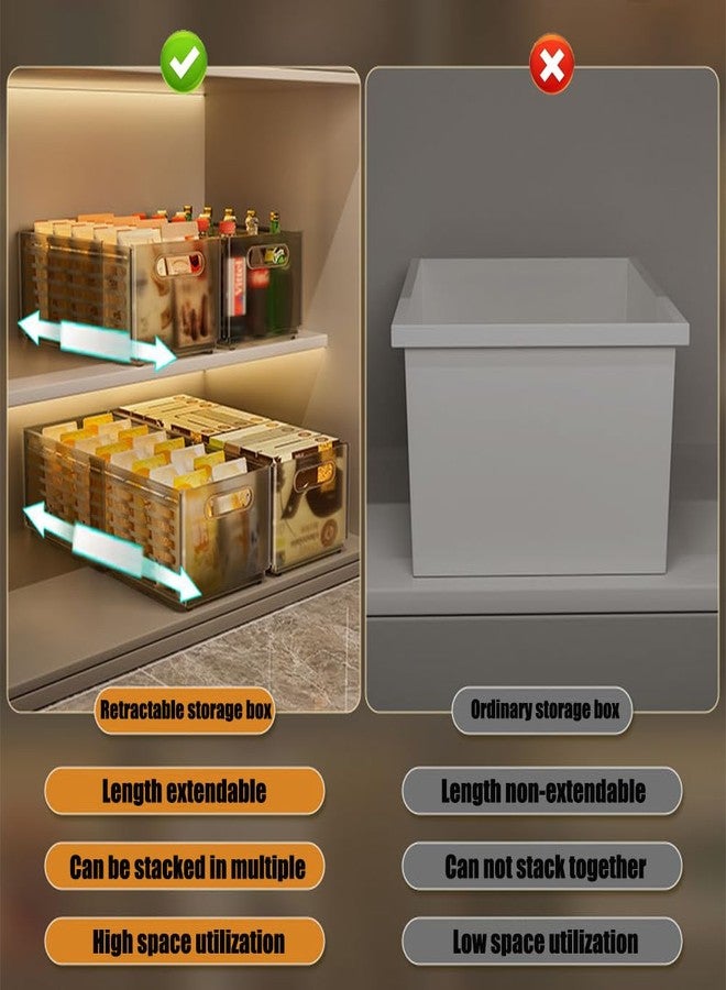 Defrko Foldable Storage Bins, 2 Pack Plastic Expandable Boxes for Organizing, Adjustable from 11-18.8" Drawer Organizers Separators Dividers for Bedroom Kitchen Utensils Tools Closet，Large Grey - Image 2