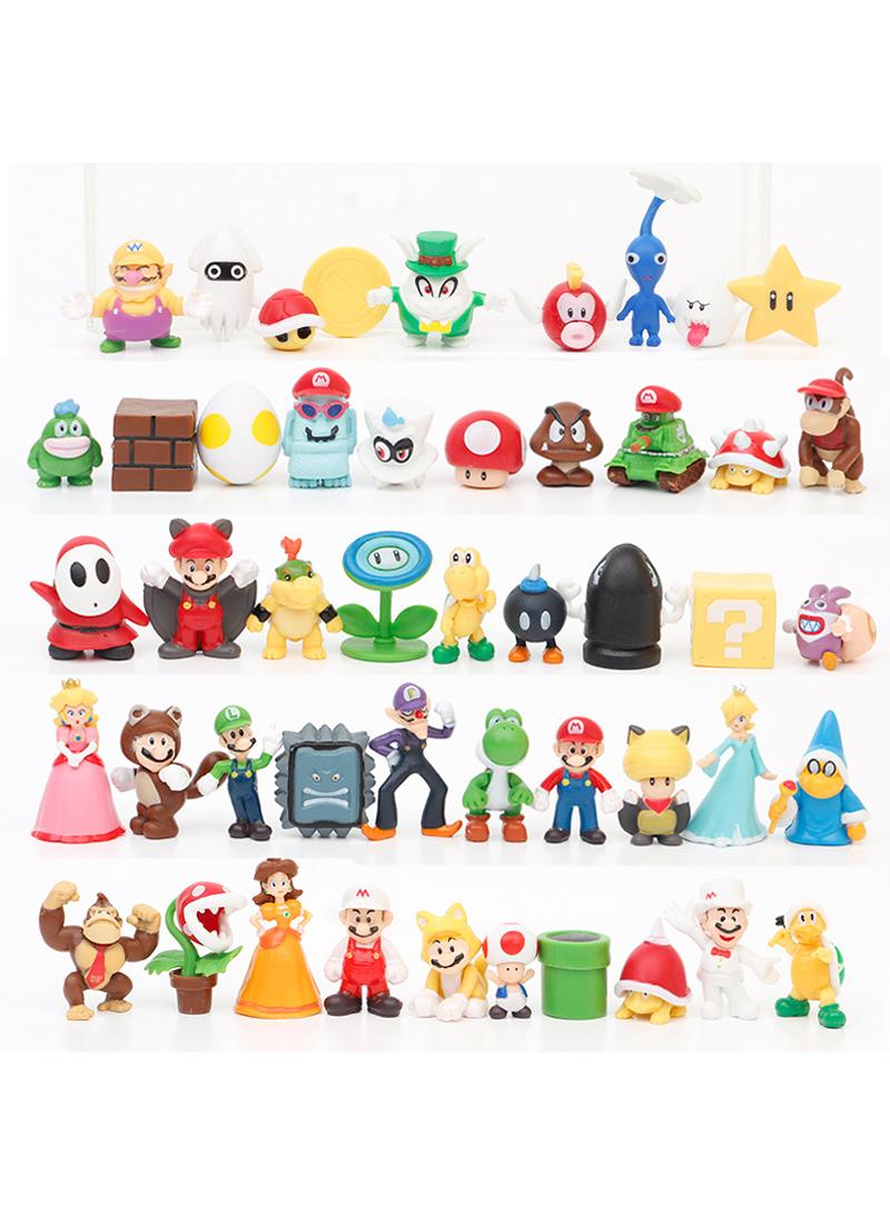 Loquat 48-Piece Creative And Non-Toxic Super Mario Plastic Figure Playset For Kids