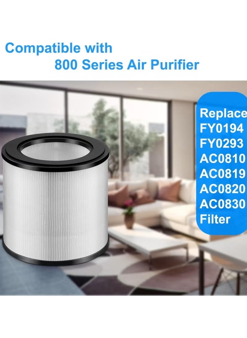 FY0194 Replacement Filter for Philips 800 800i Series AC0810 AC0819 AC0820 AC0830 Air Purifier,  H13 HEPA & Activated Carbon Filter, Removes Dust, Pet Hair, Pollen, Odors - Image 2