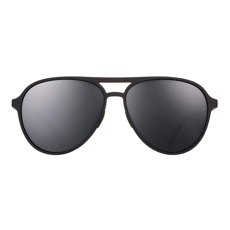 goodr Operation: Blackout Polarized Aviator Sunglasses for Men & Women, Large Sized (Mach G), Black Solid Frame with Black Non-Reflective Glare Reducing Lenses, UV400 Protection, No Slip, No Bounce - Image 2