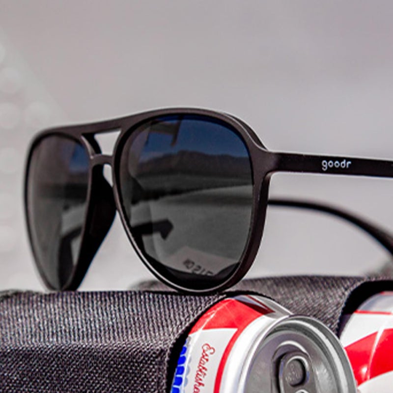 goodr Operation: Blackout Polarized Aviator Sunglasses for Men & Women, Large Sized (Mach G), Black Solid Frame with Black Non-Reflective Glare Reducing Lenses, UV400 Protection, No Slip, No Bounce - Image 5