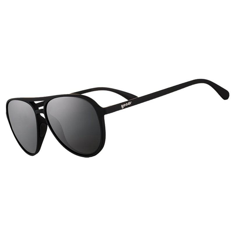 goodr Operation: Blackout Polarized Aviator Sunglasses for Men & Women, Large Sized (Mach G), Black Solid Frame with Black Non-Reflective Glare Reducing Lenses, UV400 Protection, No Slip, No Bounce - Image 1