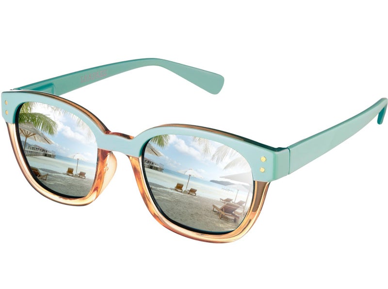 Leafael Polarized Sunglasses Women's Trendy Two Tone Retro Design, 100% UV Protection, Teal Green Square, Lifestyle & Active - Image 1
