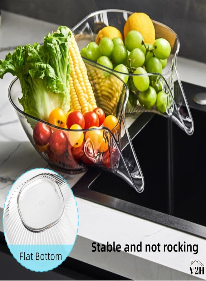 V2H Multi-Functional Kitchen Drain Basket with Funnel, Multicolor, Plastic, Strainer Pack of 1 - Image 4