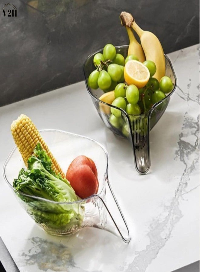 V2H Multi-Functional Kitchen Drain Basket with Funnel, Multicolor, Plastic, Strainer Pack of 1 - Image 3