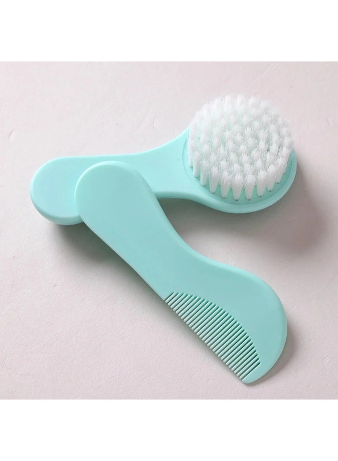 MiniMe Newborn Haircare Set | 0-12 Months | mint/turquoise| BPA-Free Plastic Comb & Soft Nylon Bristle Brush | Anti-Dandruff & Cradle Cap Removal | Ergonomic Design | Lightweight & Easy to Clean - Image 2