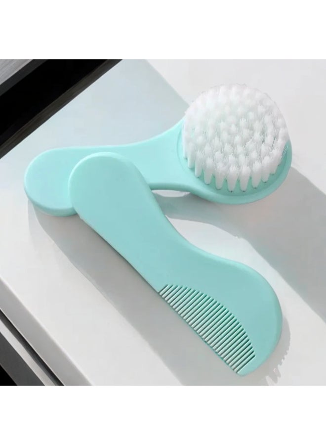 MiniMe Newborn Haircare Set | 0-12 Months | mint/turquoise| BPA-Free Plastic Comb & Soft Nylon Bristle Brush | Anti-Dandruff & Cradle Cap Removal | Ergonomic Design | Lightweight & Easy to Clean - Image 5