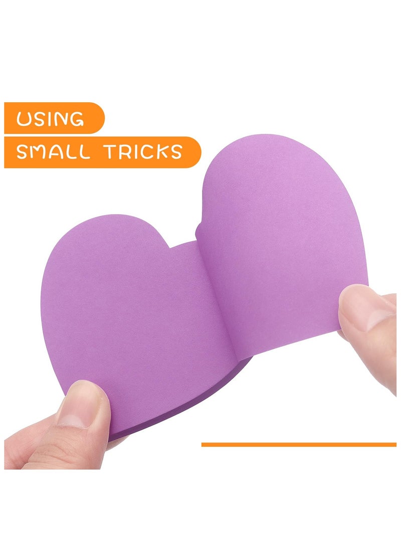 Generic Heart Shape Sticky Notes 6 Color Bright Colorful Sticky Pad 30 Sheets/Pad Self-Sticky Note Pads  - Image 5