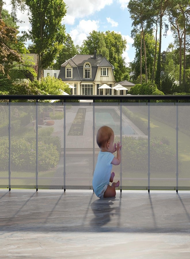 HIPPO Baby Safety Net for Balcony & Staircase Railing Guard for Kids Stairway Safety Net Protector Safety Banister for Baby Toddler (1.5MTX4MT, Arctic-White) - Image 2
