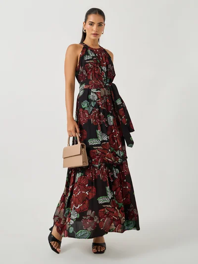 Styli Floral Print Maxi Dress