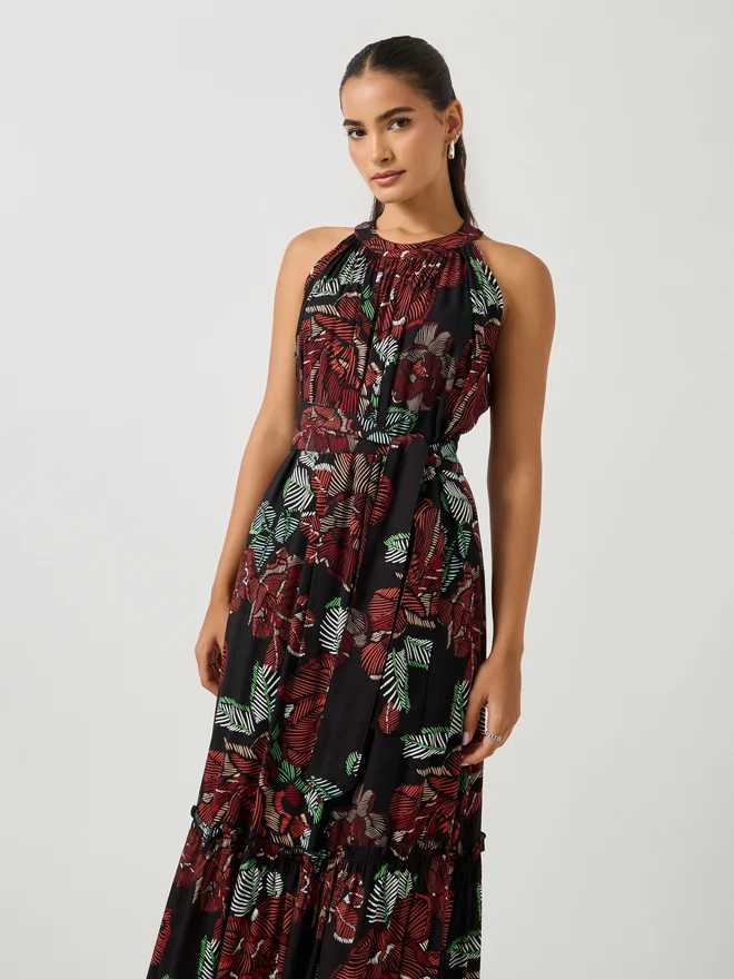 Styli Floral Print Maxi Dress