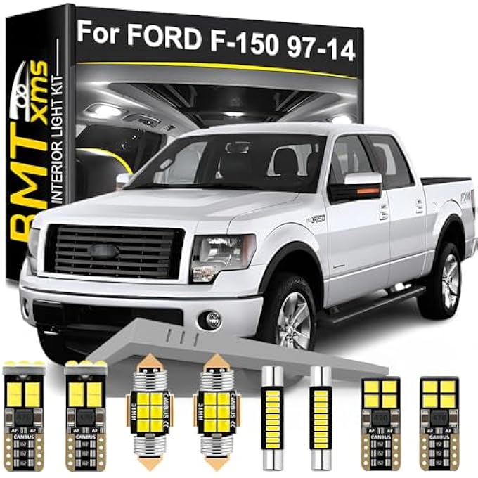 BMT xms 13 Pieces Led Interior Light Kit Replacement For Ford F150 F150 19972014 6000K Cool White Bulbs - Image 1