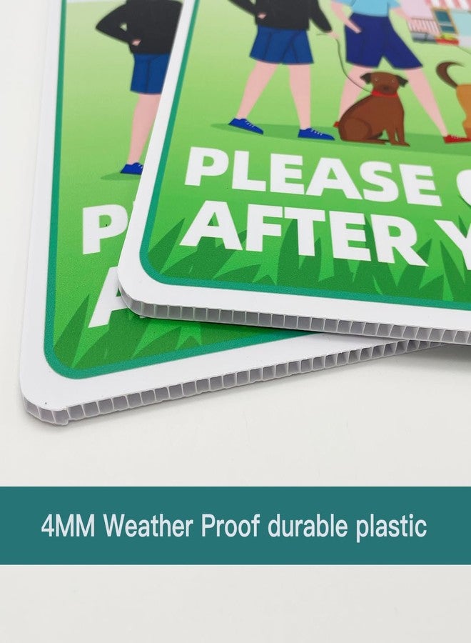 Philoch Clean Up After Your Dog Signs, 2 Pack 12"x9" with Metal H-Stakes Be a Good Neighbor No Pooping Dog Signs For Yard Double Sided Pick Up After Your Dog Signs - Image 3