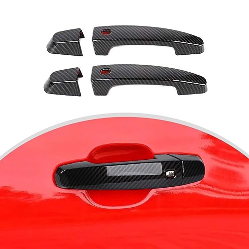 CheroCar Compatible with Camaro Exterior Door Handle Cover Handle Trim Decor Exterior Accessories Compatible with 20162023 Chevrolet CamaroCarbon Fiber - Image 1