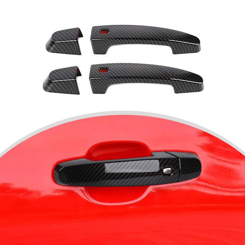 CheroCar Compatible with Camaro Exterior Door Handle Cover Handle Trim Decor Exterior Accessories Compatible with 20162023 Chevrolet CamaroCarbon Fiber - Image 2