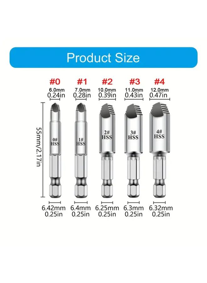 Professional Screw Extractor Kit Heavy Duty Rust Removal And Loosening Tool Set Silvery For DIY Enthusiasts Mechanics Christmas Birthday Gift Bolt Remover Damaged Stud Broken Screw Extractor - Image 2