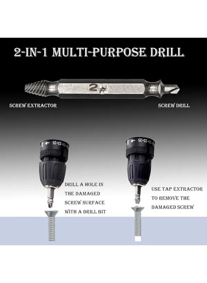 Professional Screw Extractor Kit Heavy Duty Rust Removal And Loosening Tool Set Silvery For DIY Enthusiasts Mechanics Christmas Birthday Gift Bolt Remover Damaged Stud Broken Screw Extractor - Image 5