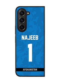 Cover for Samsung Galaxy Z Fold5 Case, Rugged Black Slim fit Protective Phone Cases - Player Name - Najibullah Zadran, Jersey Number- 1
