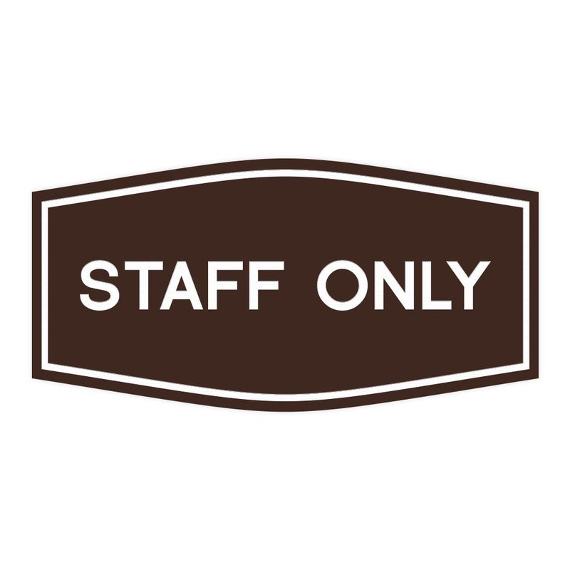 All Quality All Quality Fancy Staff Only Wall or Door Sign - Durable Material | Keep Visitors and Guests Safe (Dark Brown) - Small (1 Pack)  - Image 1