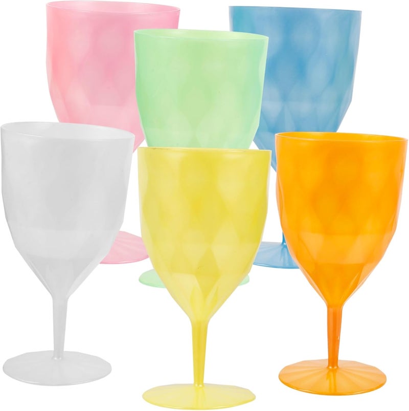 6pcs Plastic Goblet Unbreakable Cocktail Wine Goblets for Parties Dinners Creative Juice Cups for Boys and Girls Smooth Plastic Drinkware Pineapple Design - Image 1