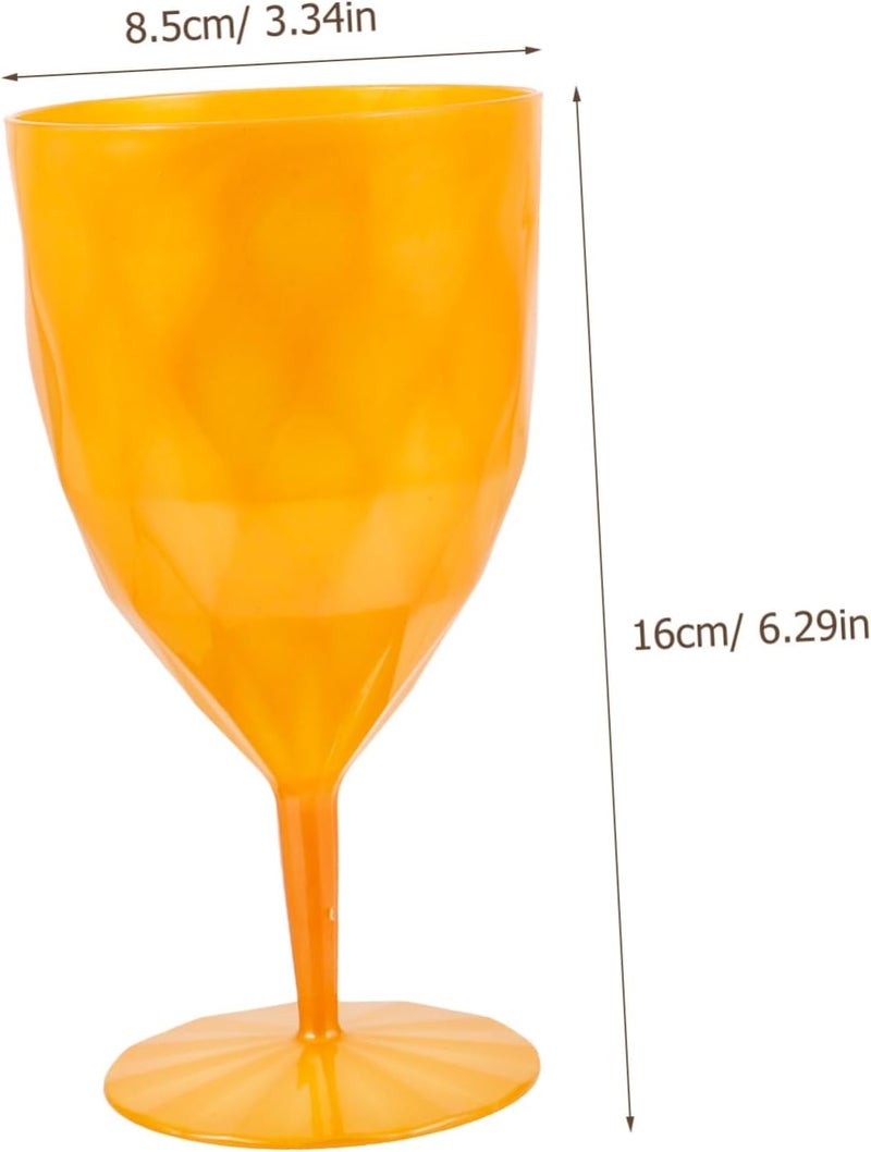 6pcs Plastic Goblet Unbreakable Cocktail Wine Goblets for Parties Dinners Creative Juice Cups for Boys and Girls Smooth Plastic Drinkware Pineapple Design - Image 2